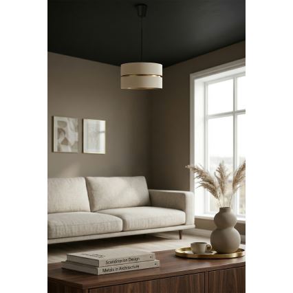 Brilagi - Lampadario sospeso con cavo DUO-DUO, 1xE27/60W/230V, Ø 40 cm, crema/oro