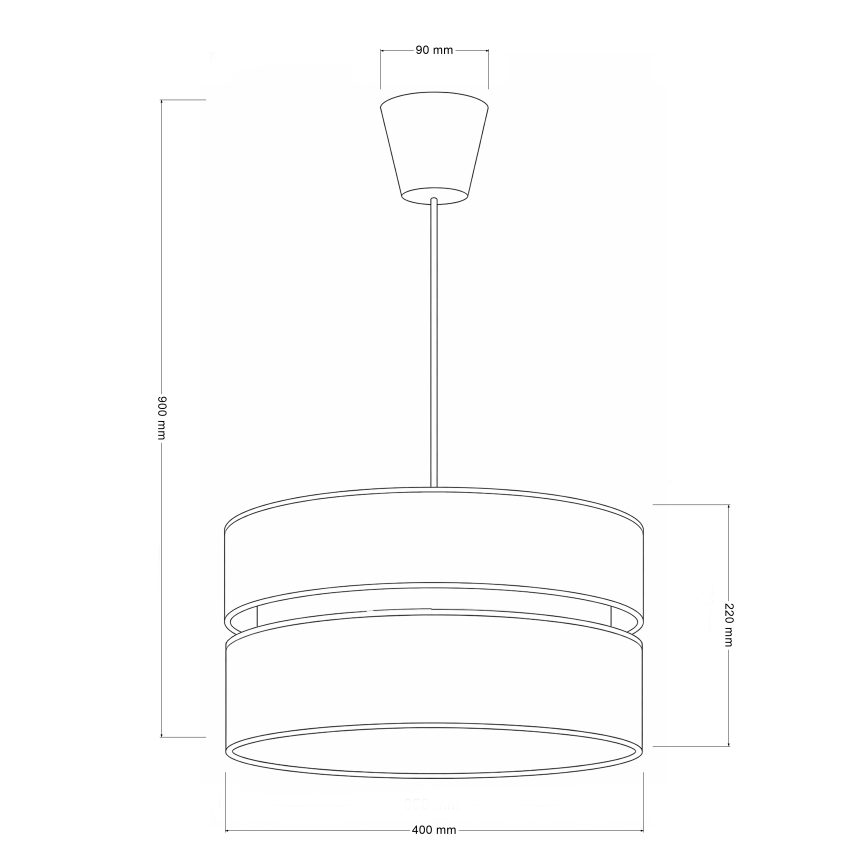 Brilagi - Lampadario sospeso con cavo DUO-DUO, 1xE27/60W/230V, Ø 40 cm, crema/oro