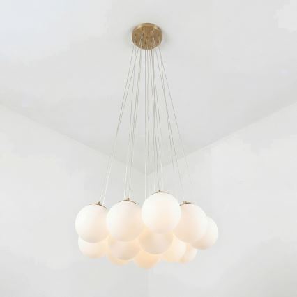Brilagi - Lampadario sospeso con cavo GLOBE 15xE14/15W/230V bianco
