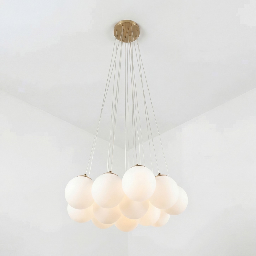 Brilagi - Lampadario sospeso con cavo GLOBE 15xE14/15W/230V bianco