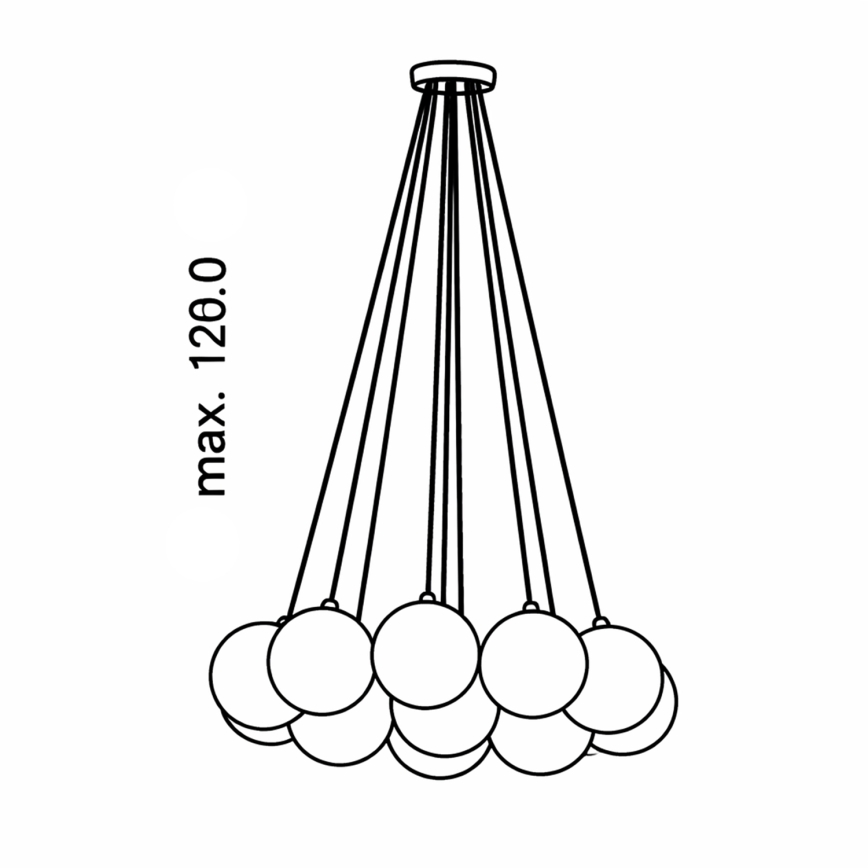 Brilagi - Lampadario sospeso con cavo GLOBE 15xE14/15W/230V bianco