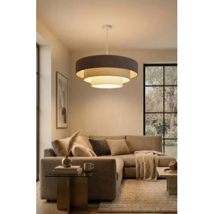 Brilagi - Lampadario sospeso con cavo LUNETA 3xE27/60W/230V Ø 80 cm grigio/crema/bianco
