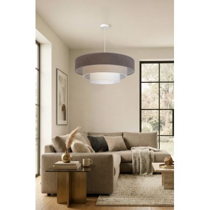 Brilagi - Lampadario sospeso con cavo LUNETA 3xE27/60W/230V Ø 80 cm grigio/crema/bianco
