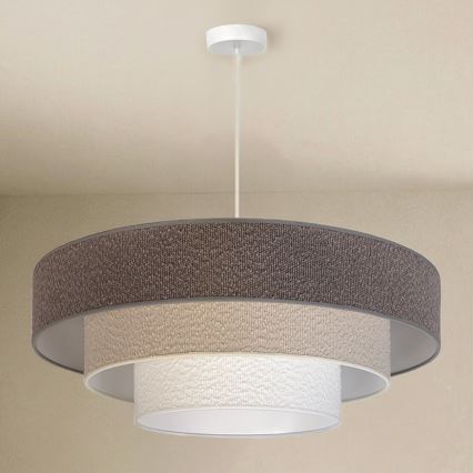 Brilagi - Lampadario sospeso con cavo LUNETA 3xE27/60W/230V Ø 80 cm grigio/crema/bianco