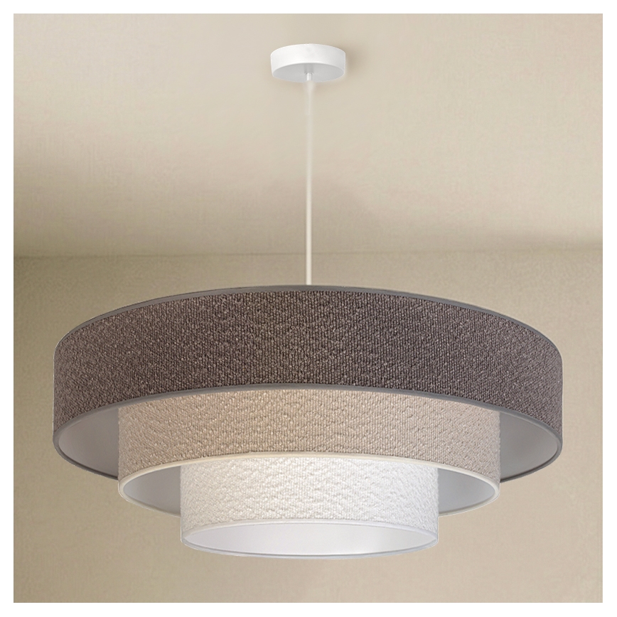 Brilagi - Lampadario sospeso con cavo LUNETA 3xE27/60W/230V Ø 80 cm grigio/crema/bianco