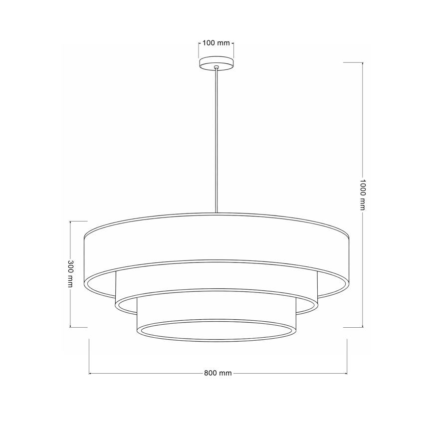 Brilagi - Lampadario sospeso con cavo LUNETA 3xE27/60W/230V Ø 80 cm grigio/crema/bianco