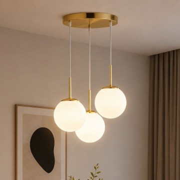 Brilagi - Lampadario sospeso con cavo MILO 3xE27/60W/230V dorato