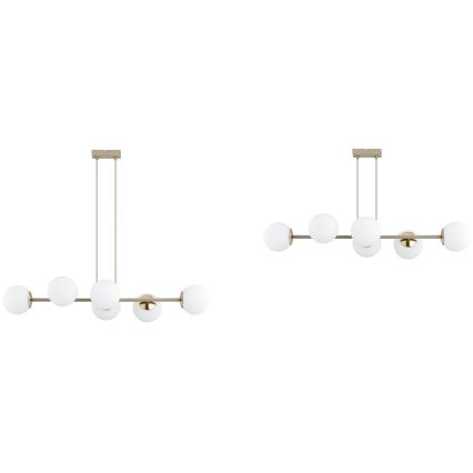 Brilagi - Lampadario sospeso con cavo MILO ECRU 6xE27/60W/230V beige/oro