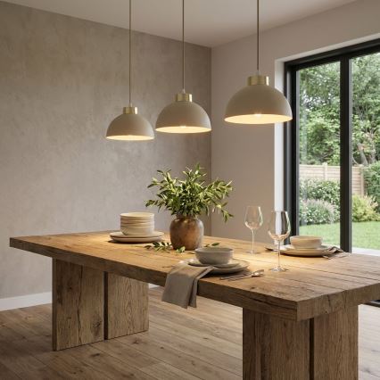 Brilagi - Lampadario sospeso con cavo MOON 1xE27/60W/230V Ø 18 cm beige/oro
