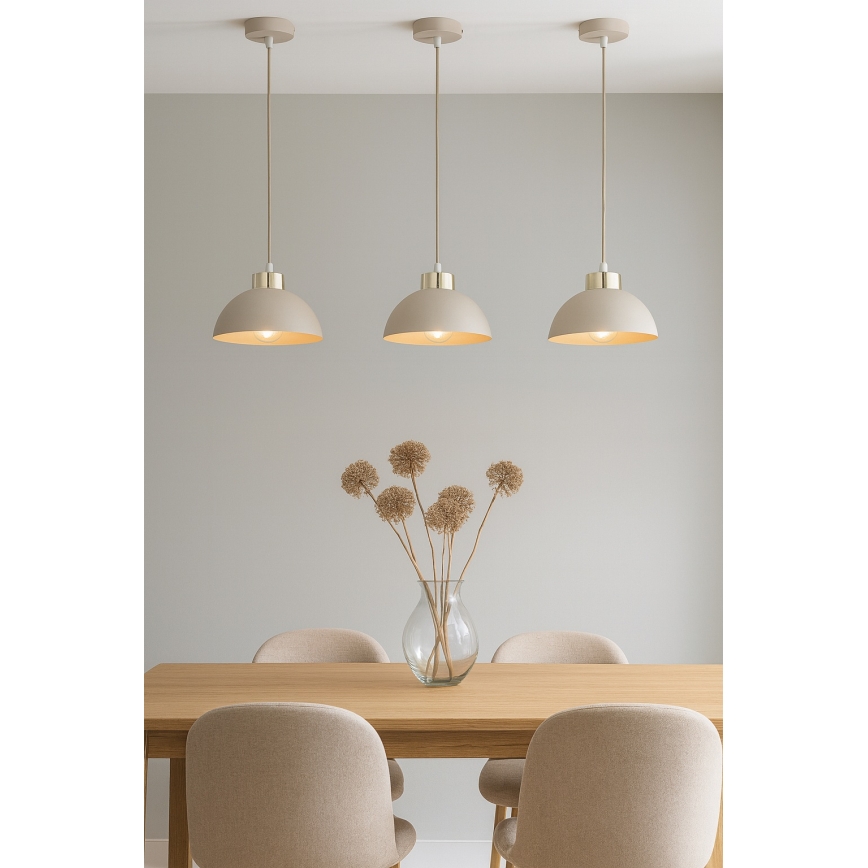 Brilagi - Lampadario sospeso con cavo MOON 1xE27/60W/230V Ø 18 cm beige/oro