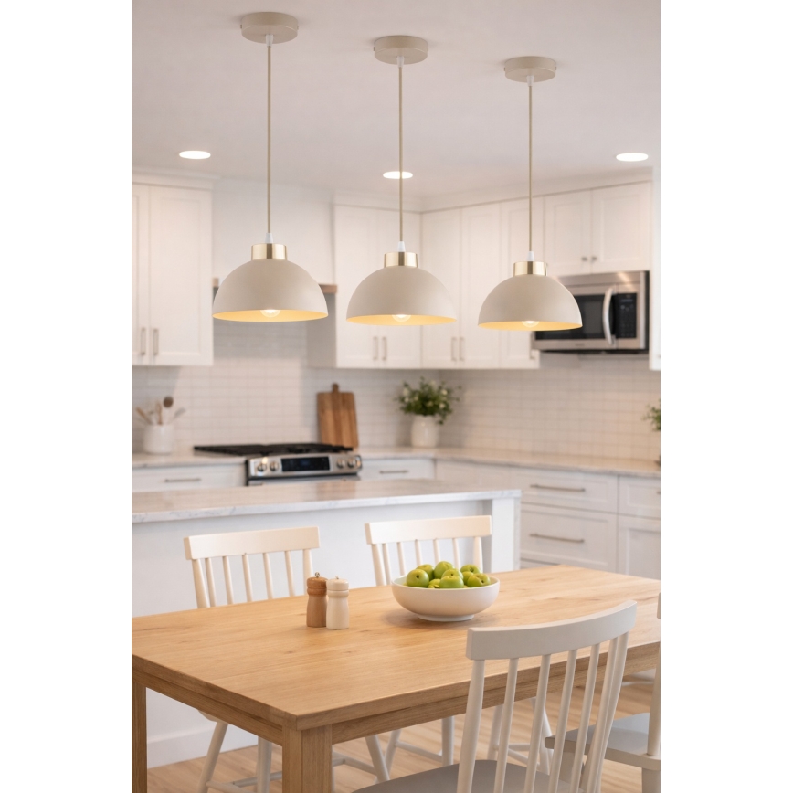 Brilagi - Lampadario sospeso con cavo MOON 1xE27/60W/230V Ø 18 cm beige/oro
