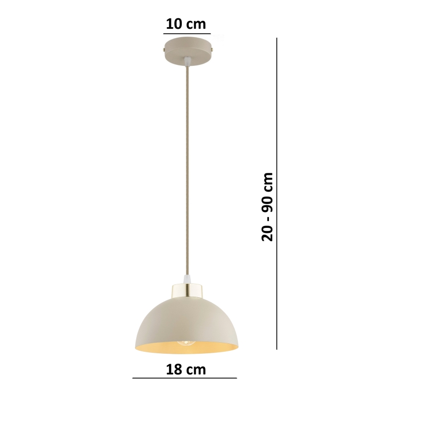 Brilagi - Lampadario sospeso con cavo MOON 1xE27/60W/230V Ø 18 cm beige/oro