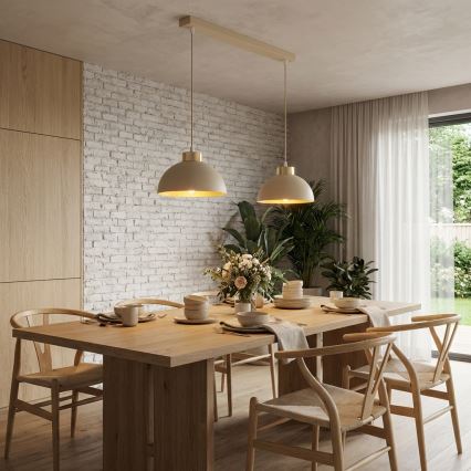 Brilagi - Lampadario sospeso con cavo MOON 2xE27/60W/230V beige/oro