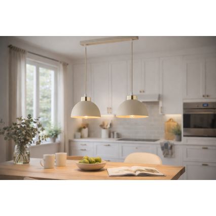 Brilagi - Lampadario sospeso con cavo MOON 2xE27/60W/230V beige/oro