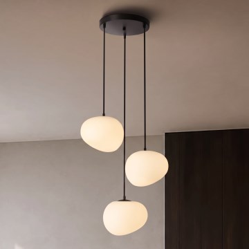 BRILAGI - Lampadario sospeso con cavo PEBBLES 3xE27/40W/230V Ø 42 cm nero
