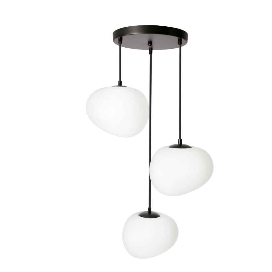 BRILAGI - Lampadario sospeso con cavo PEBBLES 3xE27/40W/230V Ø 42 cm nero