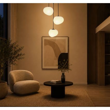 BRILAGI - Lampadario sospeso con cavo PEBBLES 3xE27/40W/230V Ø 42 cm nero