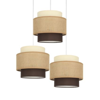 Brilagi - Lampadario sospeso con cavo RESNA 3xE27/60W/230V Ø 45 cm beige/nero