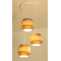 Brilagi - Lampadario sospeso con cavo RESNA 3xE27/60W/230V Ø 45 cm marrone/beige