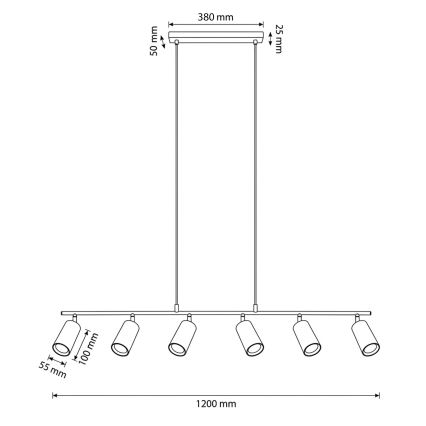 Brilagi - Lampadario sospeso con cavo SELE 6xGU10/30W/230V nero