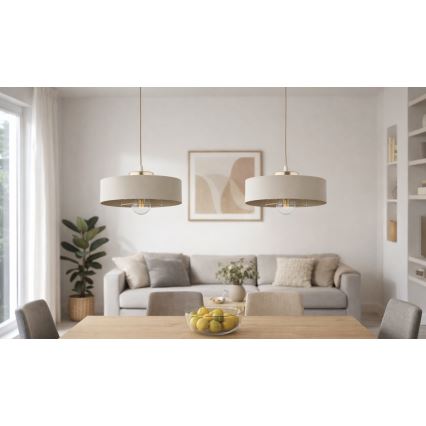 Brilagi - Lampadario sospeso con cavo SPRING 1xE27/60W/230V Ø 30 cm beige/oro