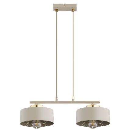 Brilagi - Lampadario sospeso con cavo SPRING 2xE27/60W/230V beige/oro