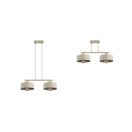 Brilagi - Lampadario sospeso con cavo SPRING 2xE27/60W/230V beige/oro