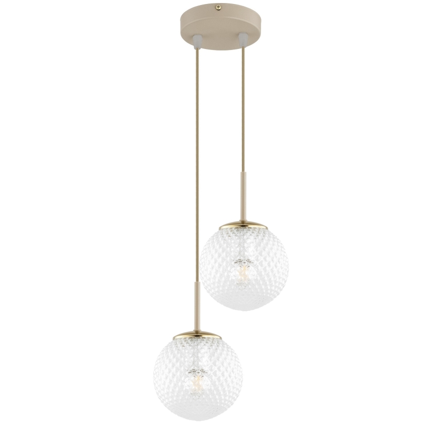 Brilagi - Lampadario sospeso con cavo STELLA 2xE27/60W/230V beige/oro