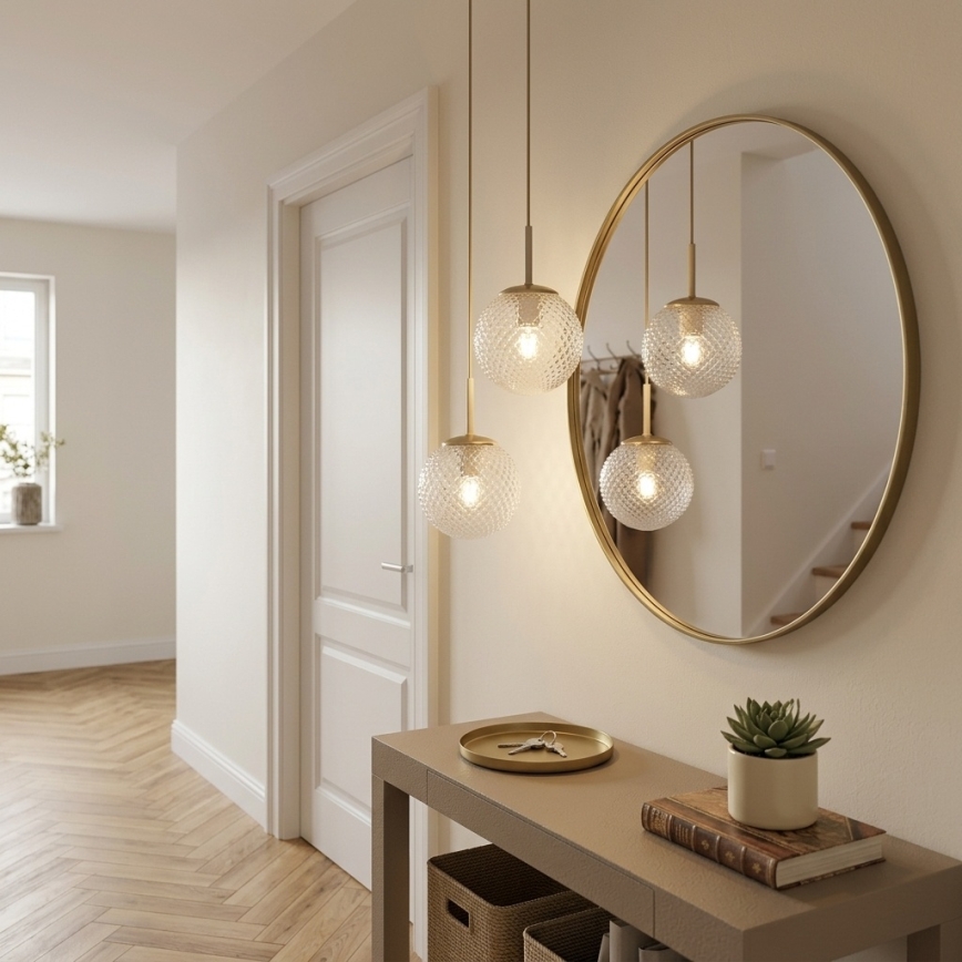 Brilagi - Lampadario sospeso con cavo STELLA 2xE27/60W/230V beige/oro