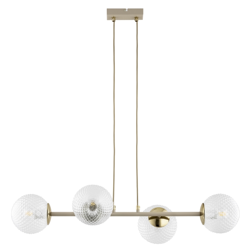 Brilagi - Lampadario sospeso con cavo STELLA 4xE27/60W/230V beige/oro