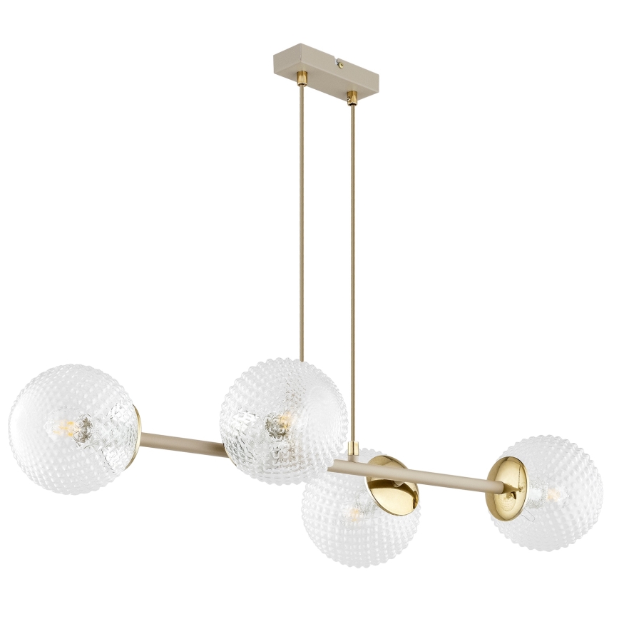 Brilagi - Lampadario sospeso con cavo STELLA 4xE27/60W/230V beige/oro