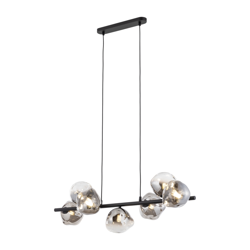 Brilagi - Lampadario sospeso con cavo VULCANO 7xG9/8W/230V nero/nero fumé