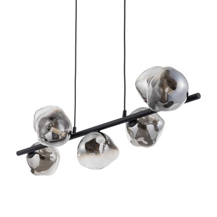 Brilagi - Lampadario sospeso con cavo VULCANO 7xG9/8W/230V nero/nero fumé