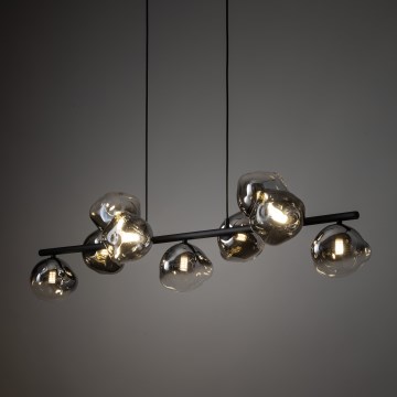 Brilagi - Lampadario sospeso con cavo VULCANO 9xG9/8W/230V nero/fumé