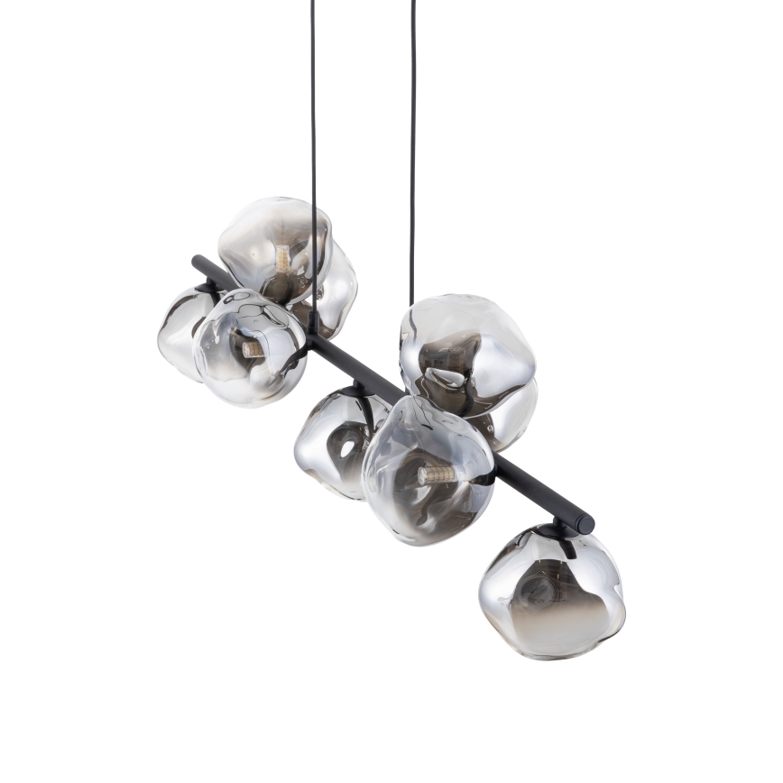 Brilagi - Lampadario sospeso con cavo VULCANO 9xG9/8W/230V nero/fumé