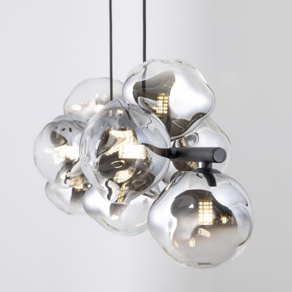 Brilagi - Lampadario sospeso con cavo VULCANO 9xG9/8W/230V nero/fumé