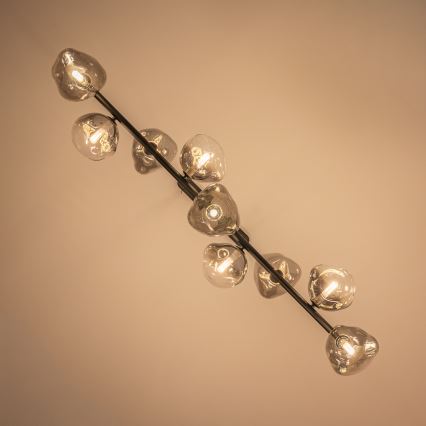 BRILAGI - Lampadario sospeso con cavo VULCANO 9xG9/8W/230V nero/fumé