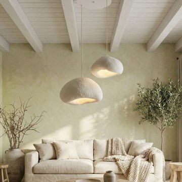 Brilagi - Lampadario sospeso con cavo WABI SABI 2xE27/40W/230V Ø 70 cm bianco