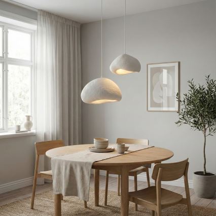 Brilagi - Lampadario sospeso con cavo WABI SABI 2xE27/40W/230V Ø 70 cm bianco