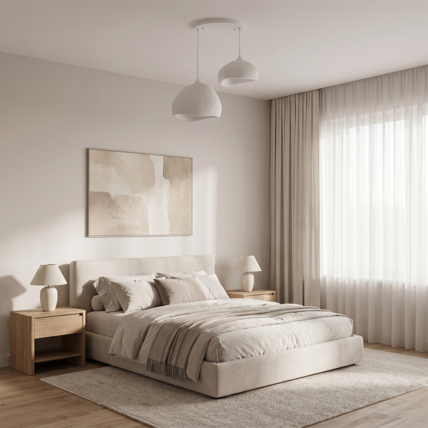 Brilagi - Lampadario sospeso con cavo WABI SABI 2xE27/40W/230V Ø 70 cm bianco