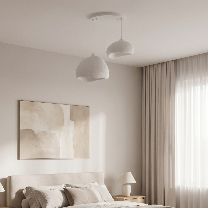 Brilagi - Lampadario sospeso con cavo WABI SABI 2xE27/40W/230V Ø 70 cm bianco