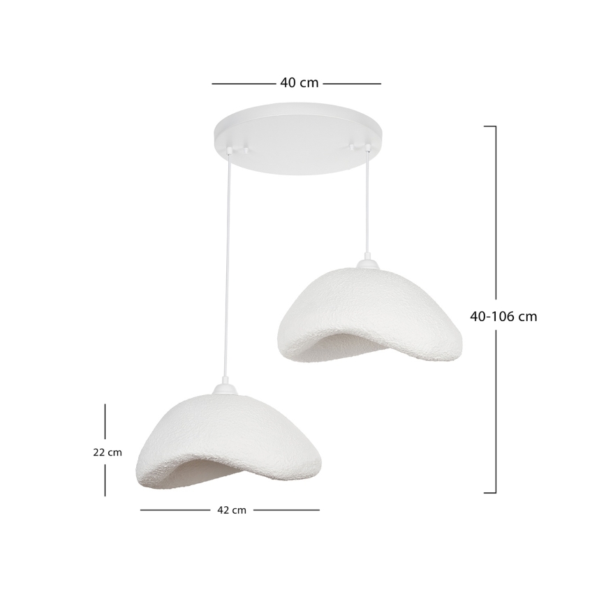 Brilagi - Lampadario sospeso con cavo WABI SABI 2xE27/40W/230V Ø 74 cm bianco
