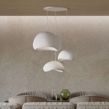 Brilagi - Lampadario sospeso con cavo WABI SABI 3xE27/40W/230V Ø 76 cm bianco
