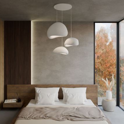Brilagi - Lampadario sospeso con cavo WABI SABI 3xE27/40W/230V Ø 76 cm bianco