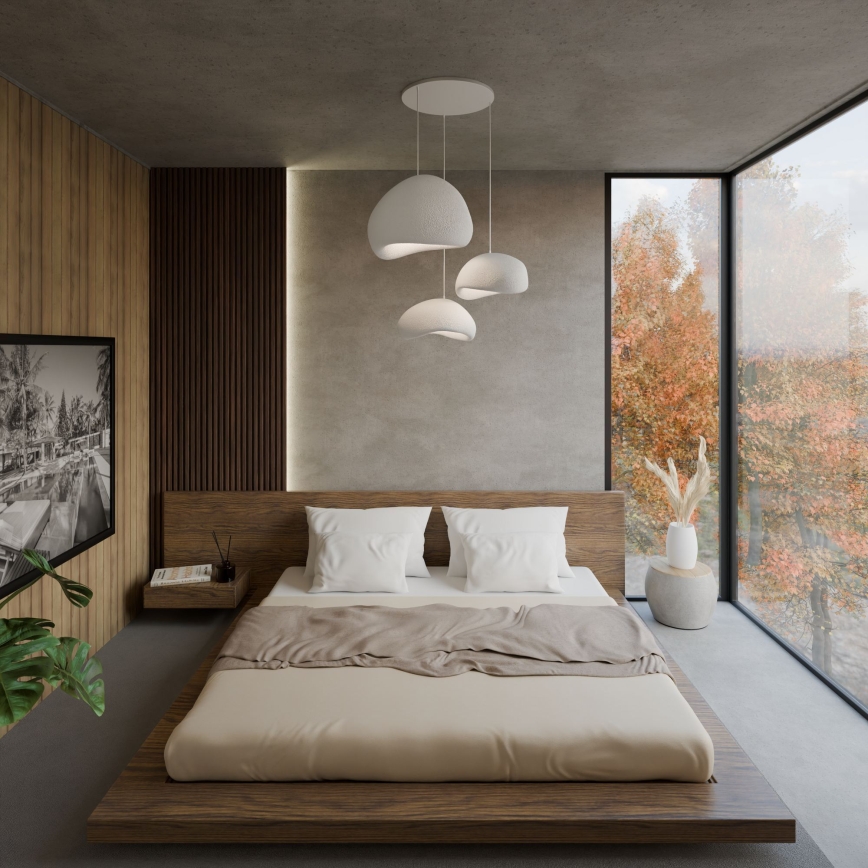 Brilagi - Lampadario sospeso con cavo WABI SABI 3xE27/40W/230V Ø 76 cm bianco