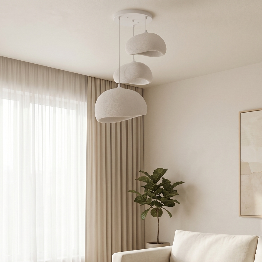 Brilagi - Lampadario sospeso con cavo WABI SABI 3xE27/40W/230V Ø 76 cm bianco