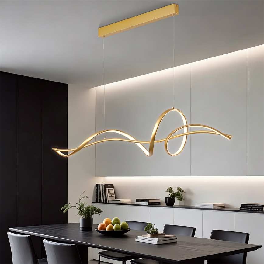 Brilagi - Lampadario LED dimmerabile a sospensione su cavo SIGNATURE LED/55W/230V 3000-6000K 120x23 cm oro + telecomando