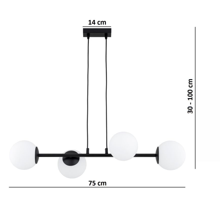 BRILAGI - Lampadario sospeso MILO 4xE27/60W/230V nero