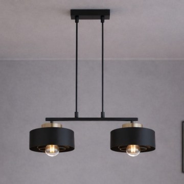 Brilagi - Lampadario sospeso su cavo 2xE27/60W/230V nero/oro