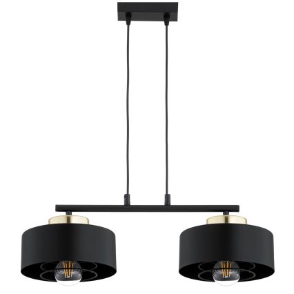 Brilagi - Lampadario sospeso su cavo 2xE27/60W/230V nero/oro
